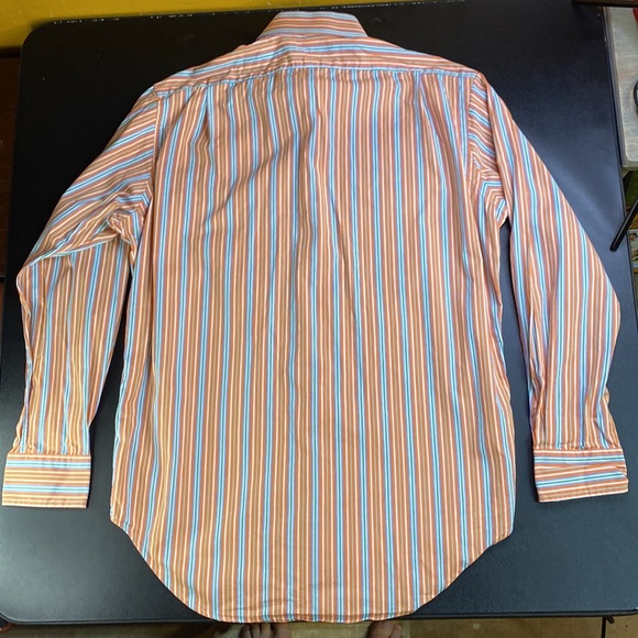 Orange Stripe Polo button up size medium - Picture 2 of 2
